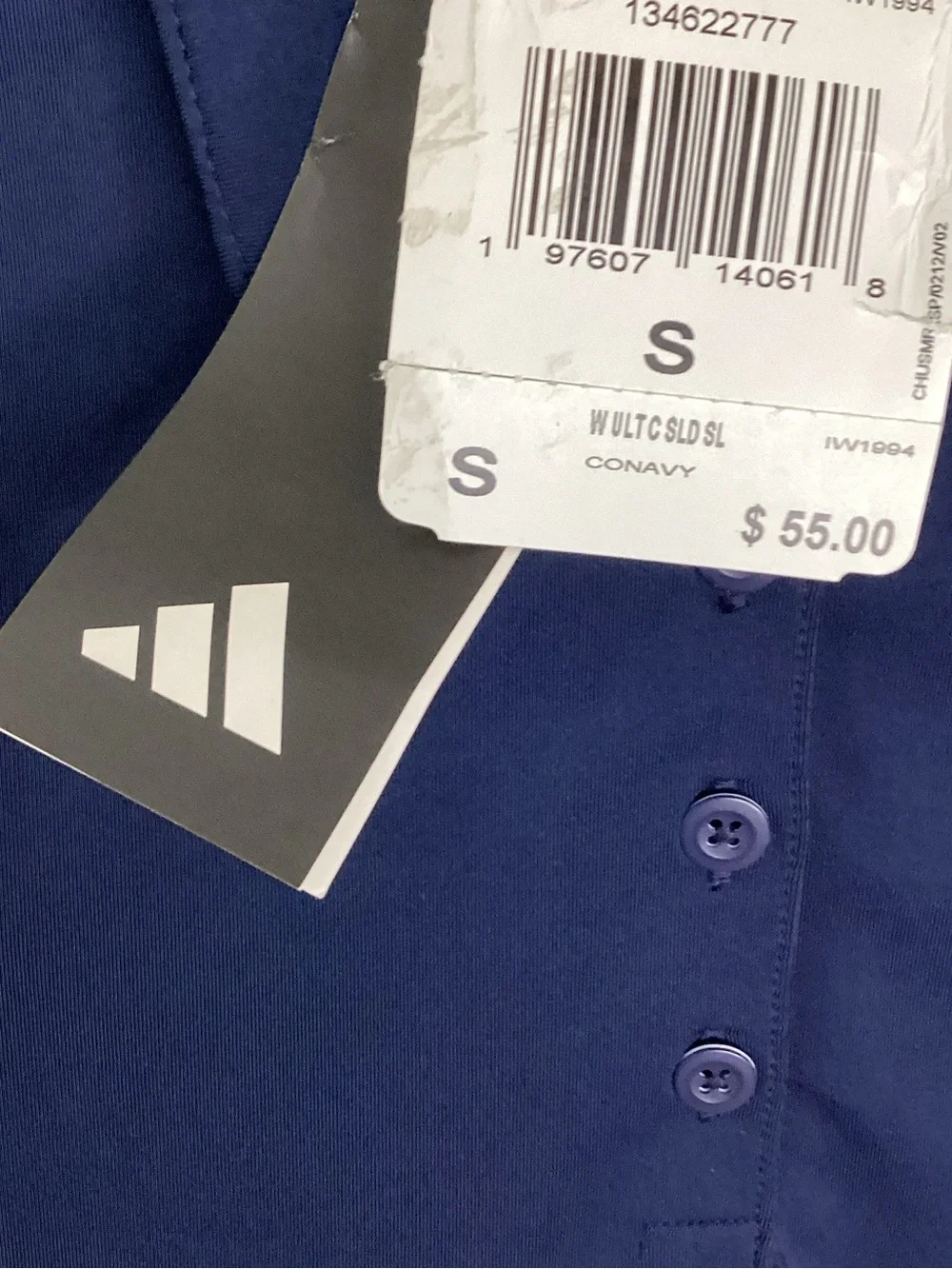 adidas Navy Sleeveless Polo Tank Top S - Picture 10 of 10